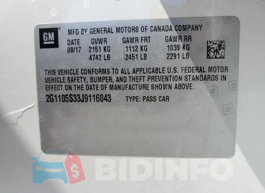 2G1105S33J9116043 Photo# 12