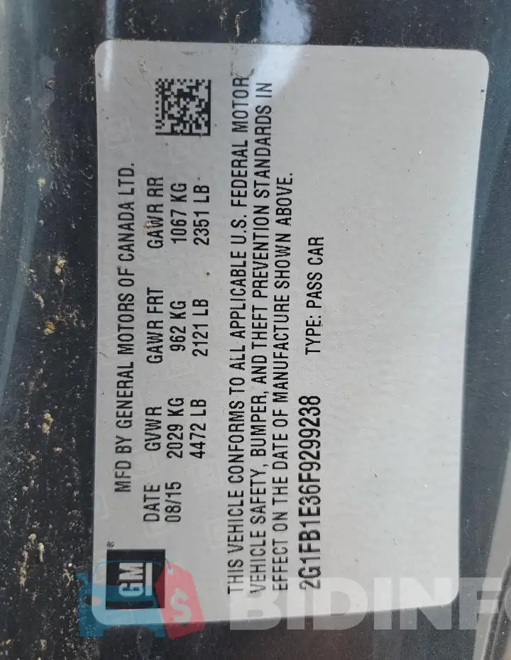 2G1FB1E36F9299238 Photo# 13