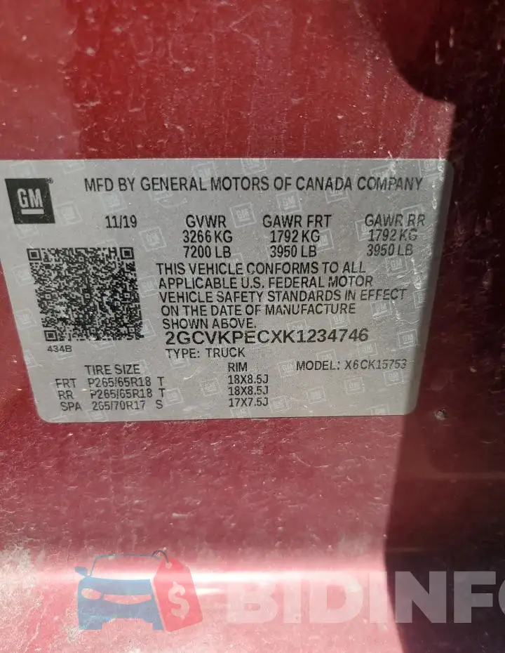 2GCVKPECXK1234746 Photo# 12