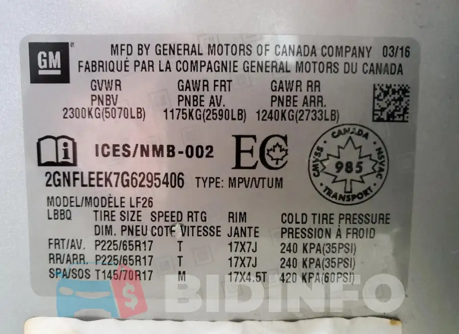 2GNFLEEK7G6295406 Photo# 13