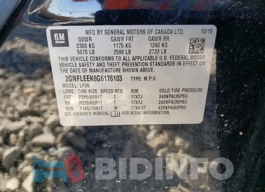2GNFLEEK8G6176103 Photo# 13