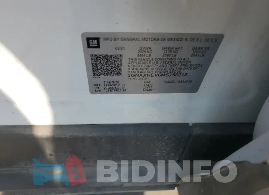 3GNAXHEV6MS150218 Photo# 13