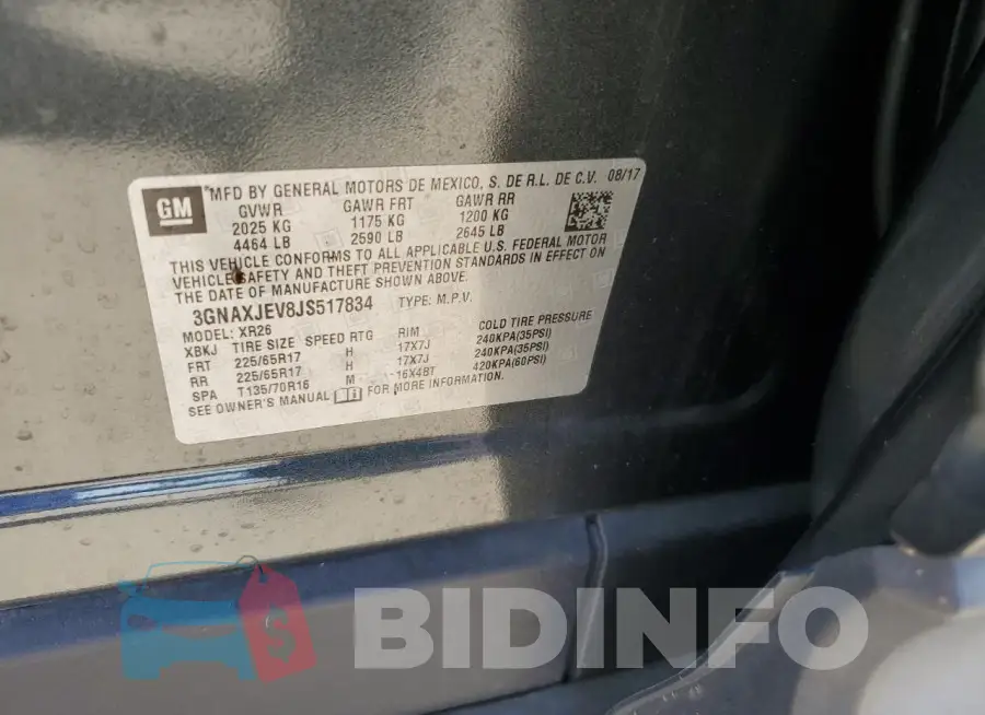 3GNAXJEV8JS517834 Photo# 14