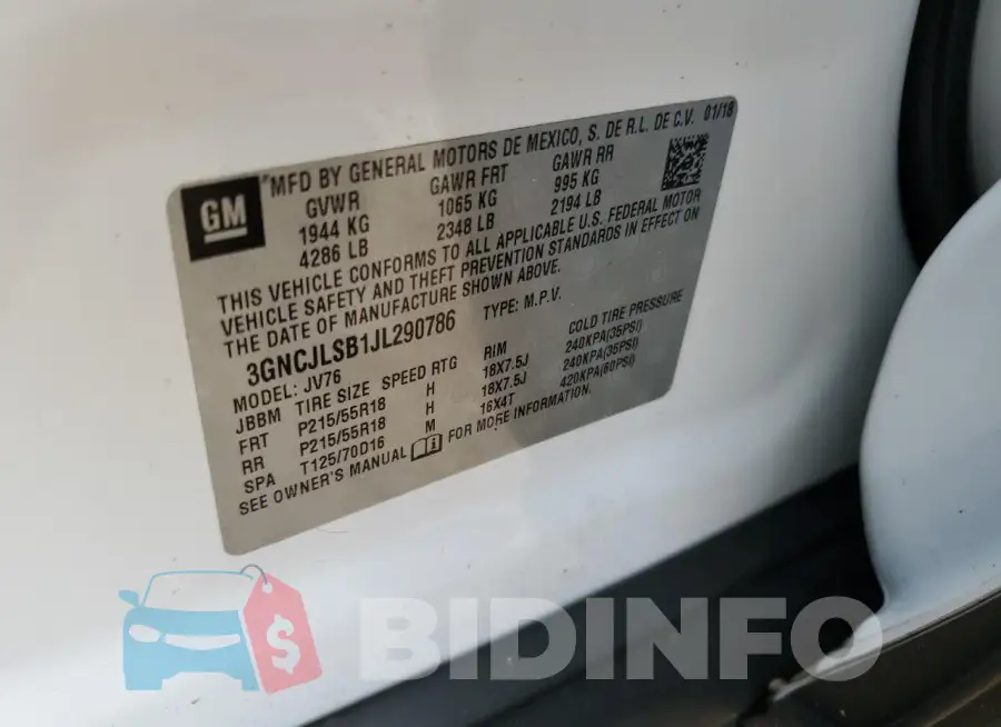 3GNCJLSB1JL290786 Photo# 14