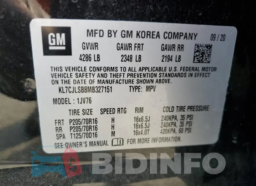 KL7CJLSB8MB327151 Photo# 12