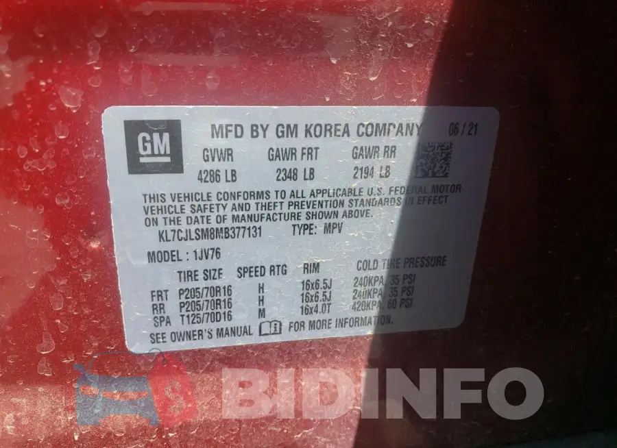 KL7CJLSM8MB377131 Photo# 13