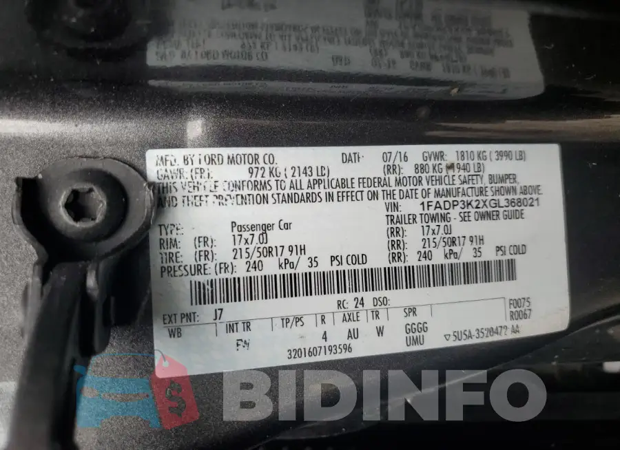 1FADP3K2XGL368021 Photo# 12
