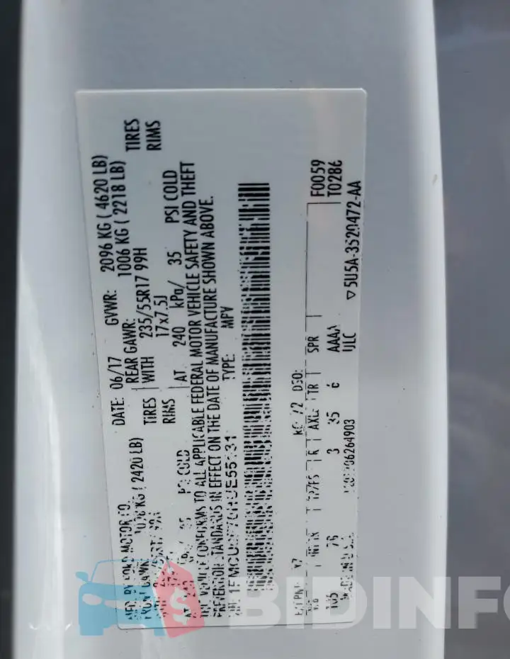 1FMCU0F70HUE55131 Photo# 13