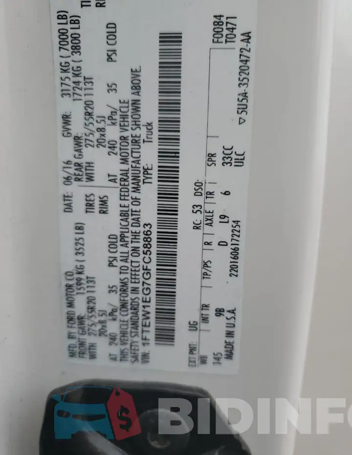 1FTEW1EG7GFC58863 Photo# 13
