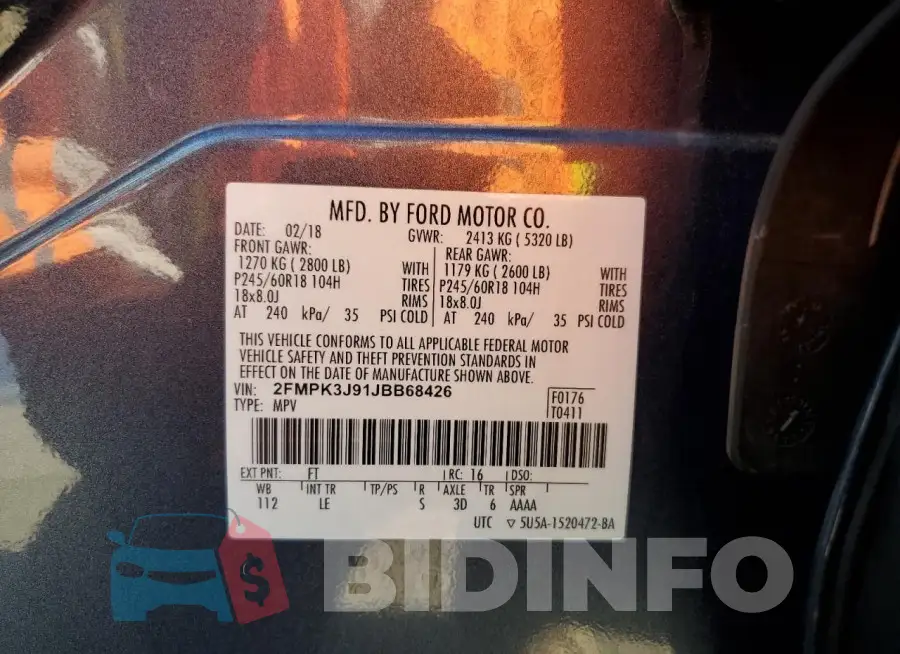 2FMPK3J91JBB68426 Photo# 13