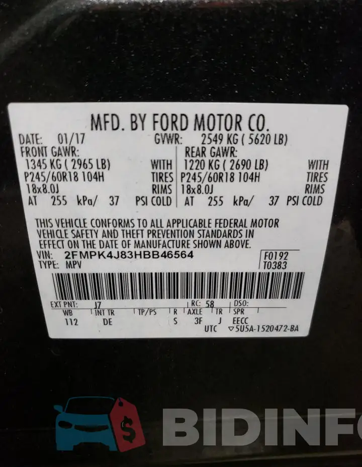 2FMPK4J83HBB46564 Photo# 14