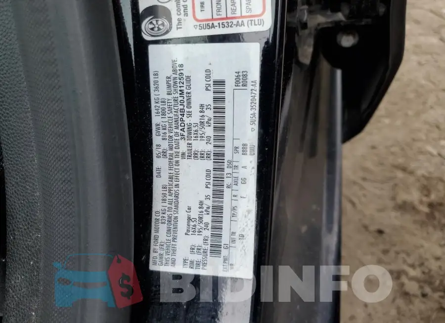 3FADP4BJ0JM125918 Photo# 12