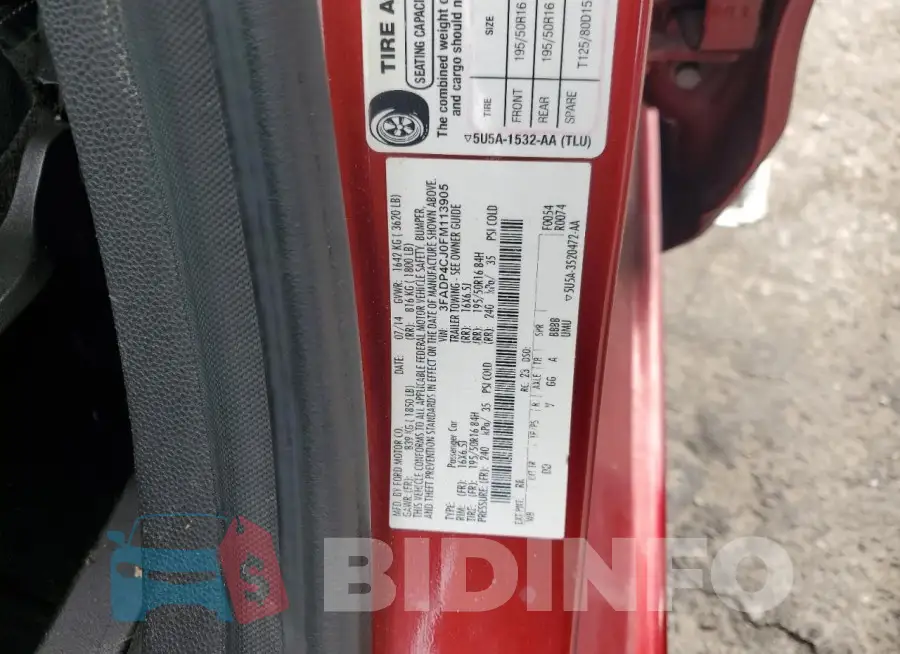 3FADP4CJ0FM113905 Photo# 12