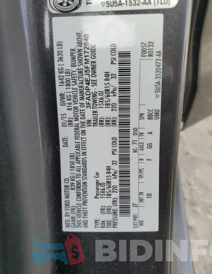 3FADP4EJ5FM172848 Photo# 13