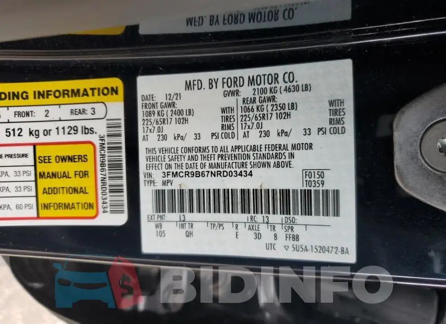 3FMCR9B67NRD03434 Photo# 13