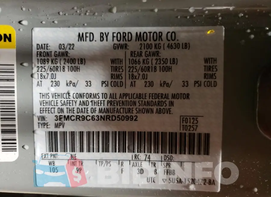 3FMCR9C63NRD50992 Photo# 14