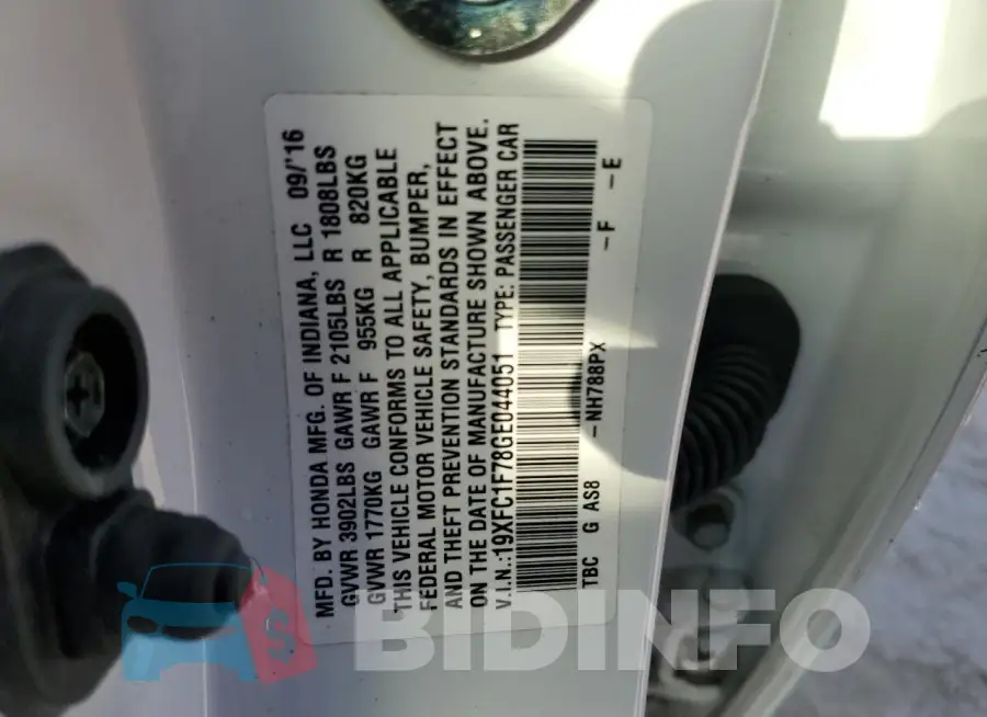 19XFC1F78GE044051 Photo# 13