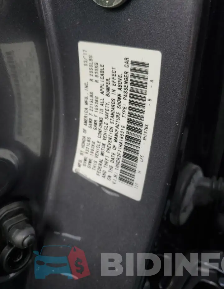 1HGCR2F71HA185010 Photo# 14