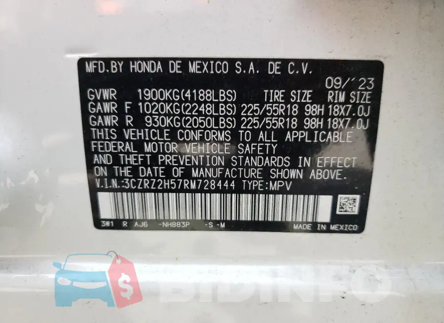 3CZRZ2H57RM728444 Photo# 14