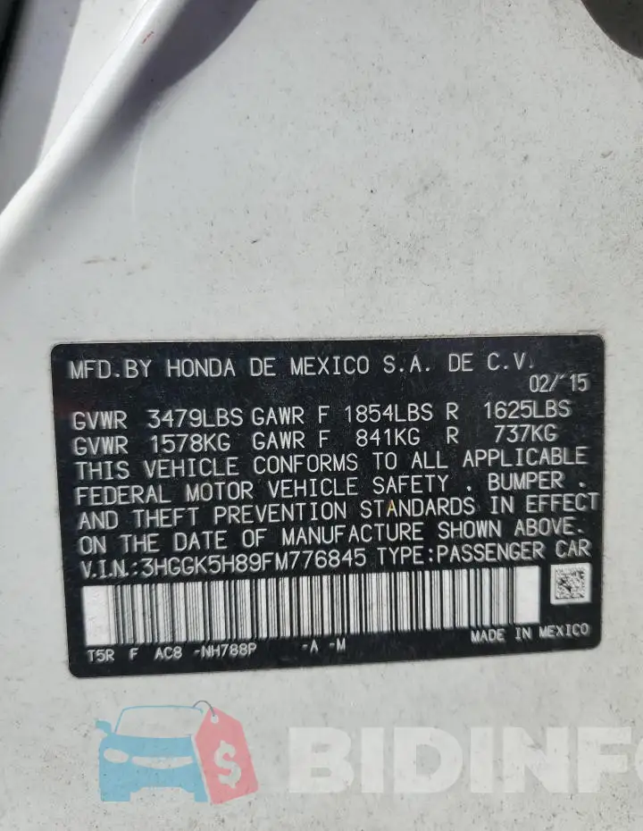3HGGK5H89FM776845 Photo# 13