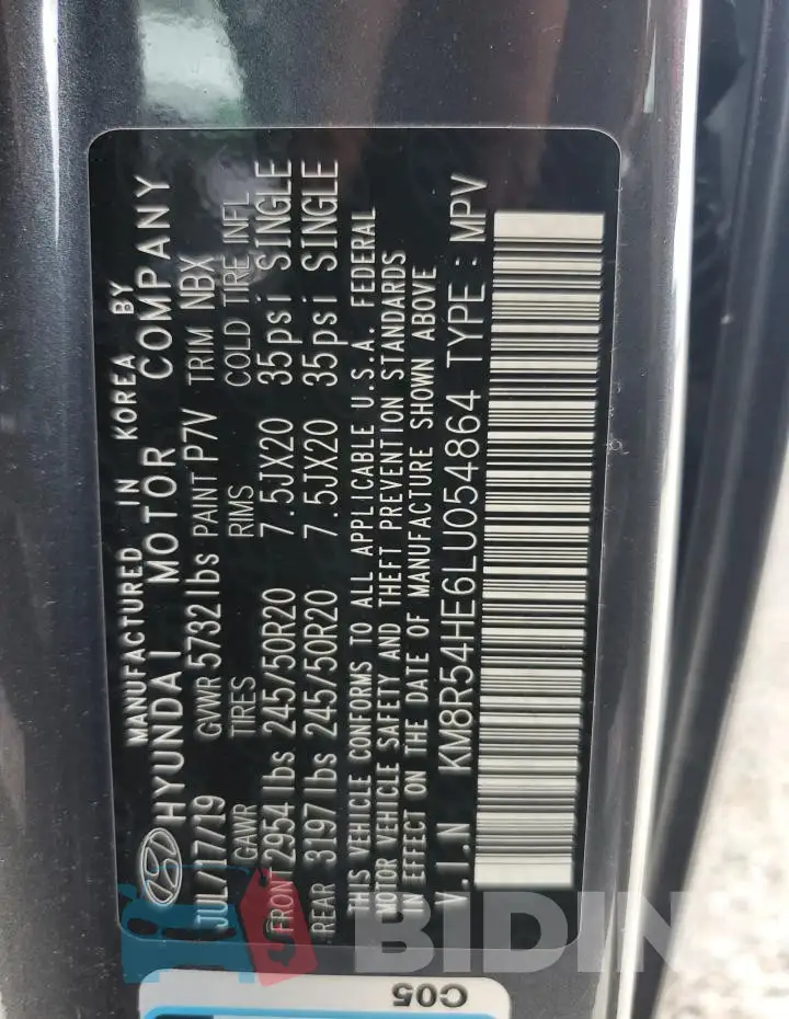 KM8R54HE6LU054864 Photo# 14