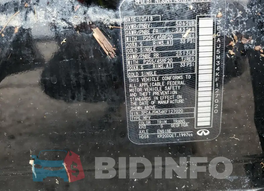 3PCAJ5M34KF127020 Photo# 14