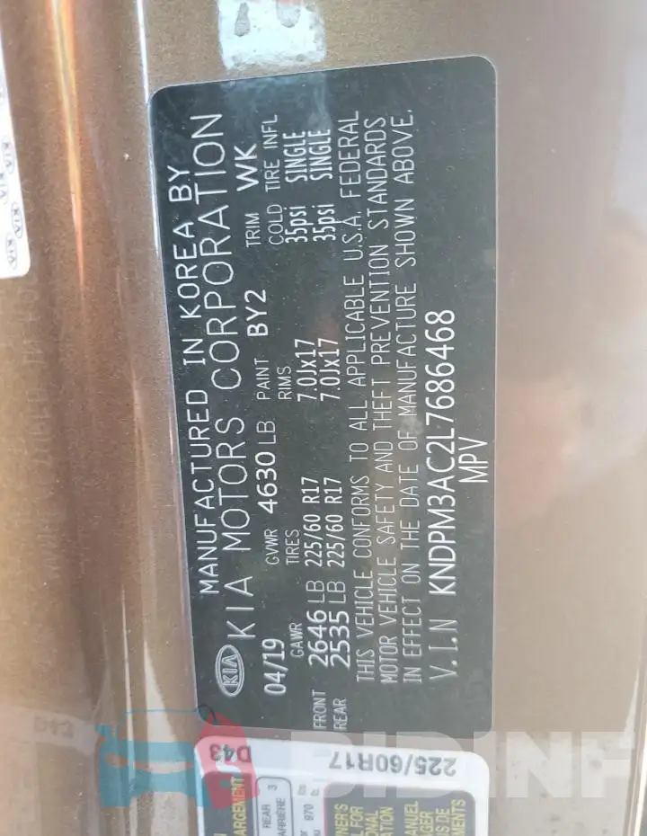 KNDPM3AC2L7686468 Photo# 13