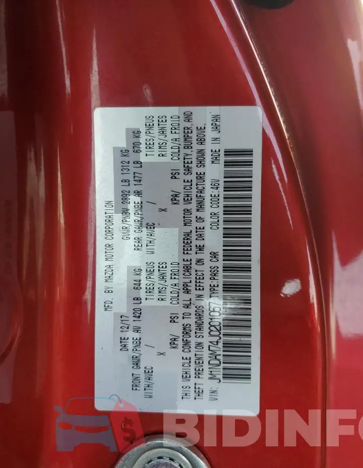 JM1NDAM74J0201067 Photo# 12