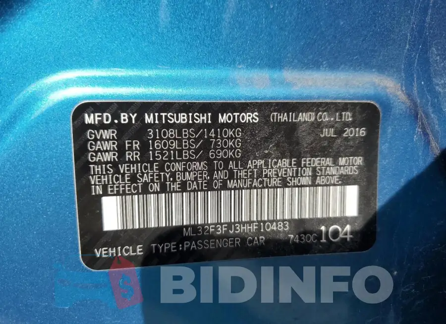 ML32F3FJ3HHF10483 Photo# 12