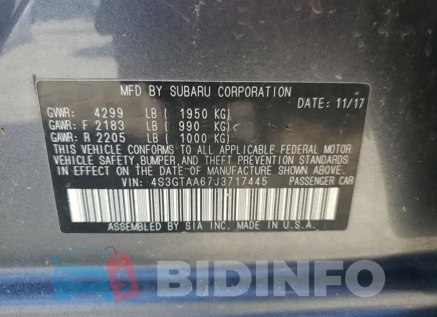 4S3GTAA67J3717445 Photo# 12