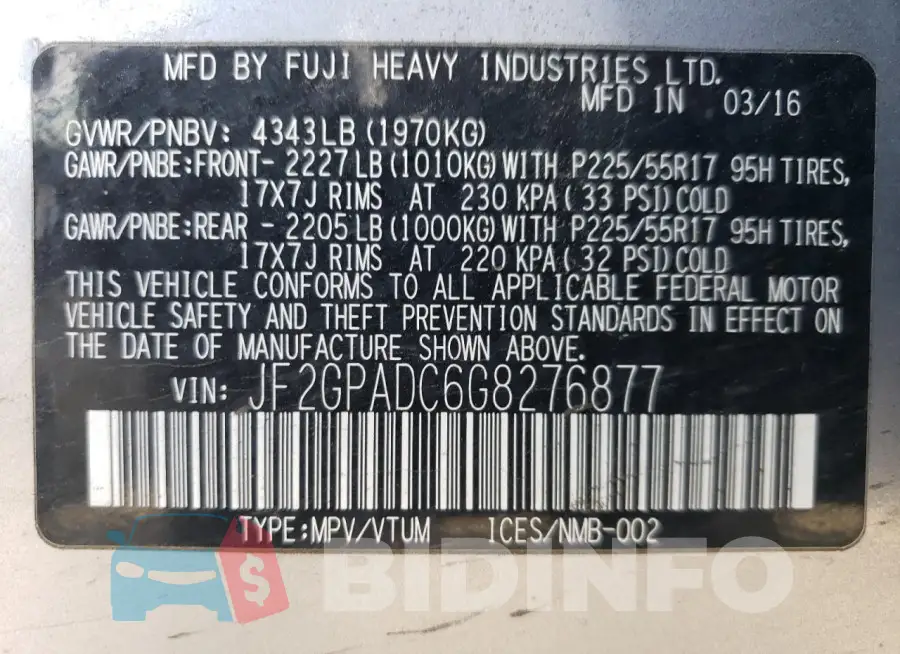 JF2GPADC6G8276877 Photo# 13