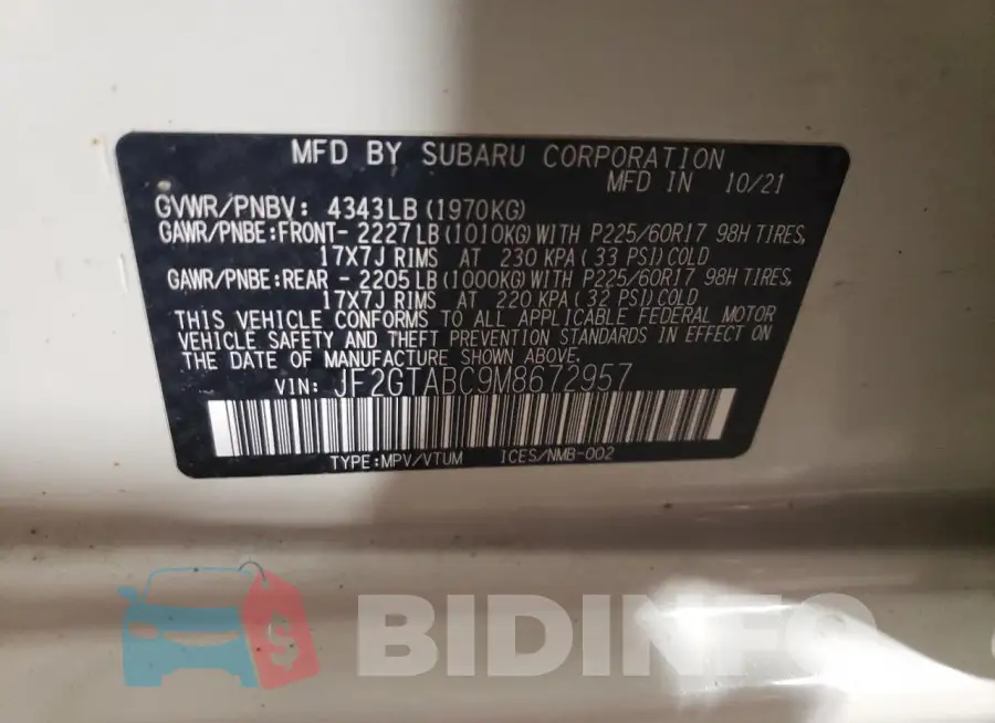 JF2GTABC9M8672957 Photo# 13