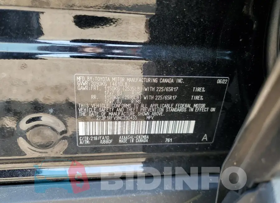 2T3P1RFV9NC290455 Photo# 13