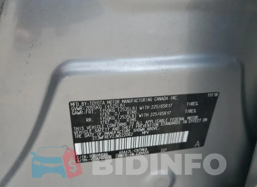 2T3WFREV2JW522062 Photo# 13