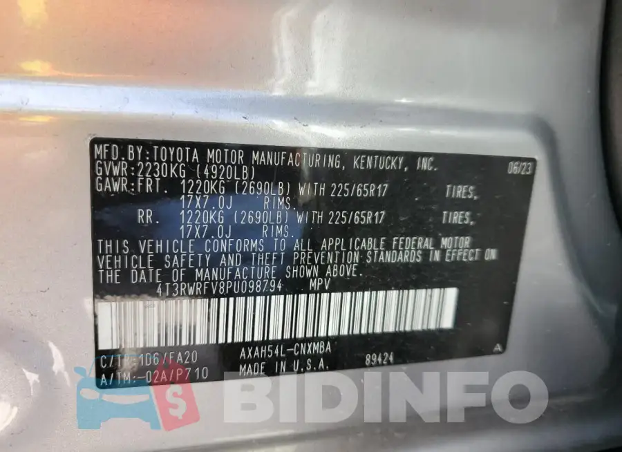 4T3RWRFV8PU098794 Photo# 13