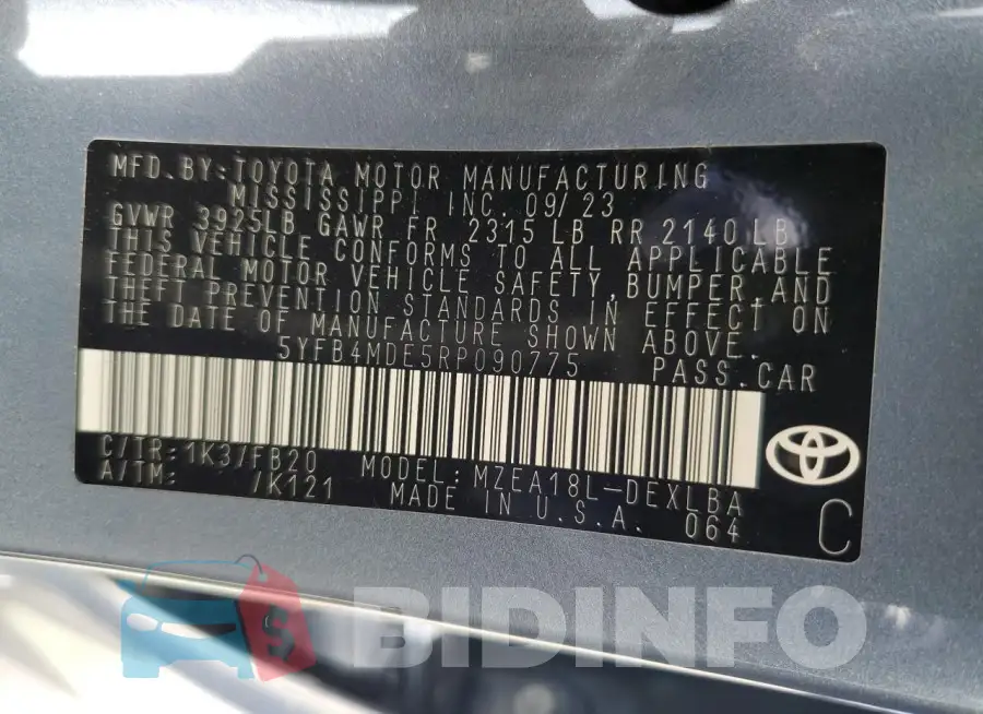5YFB4MDE5RP090775 Photo# 13