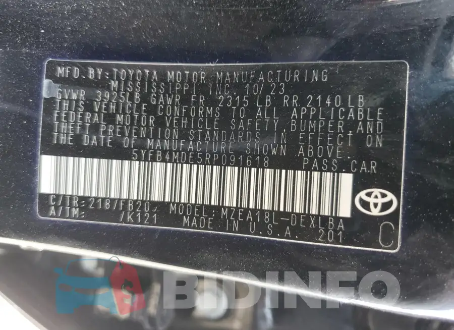 5YFB4MDE5RP091618 Photo# 12
