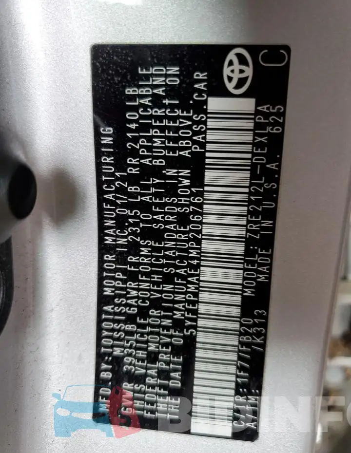 5YFEPMAE4MP206761 Photo# 13