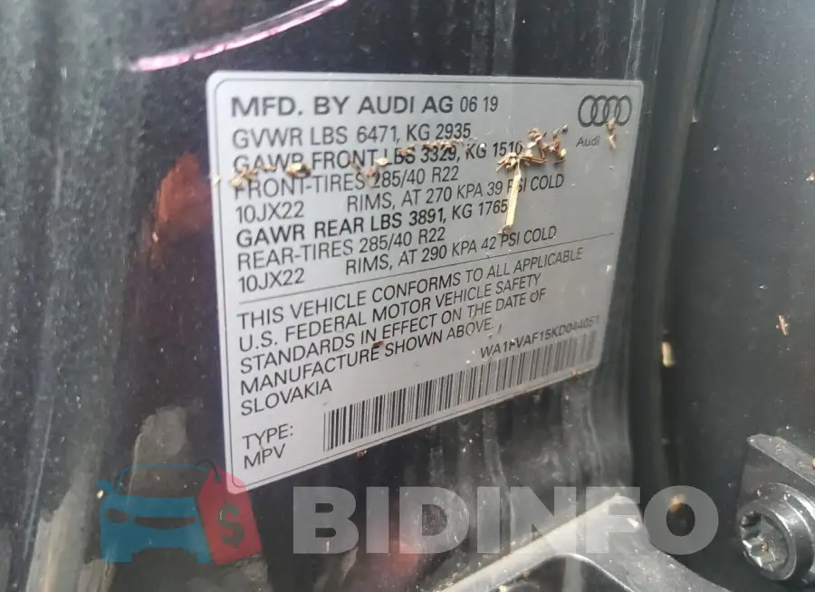 WA1FVAF15KD044051 Photo# 13