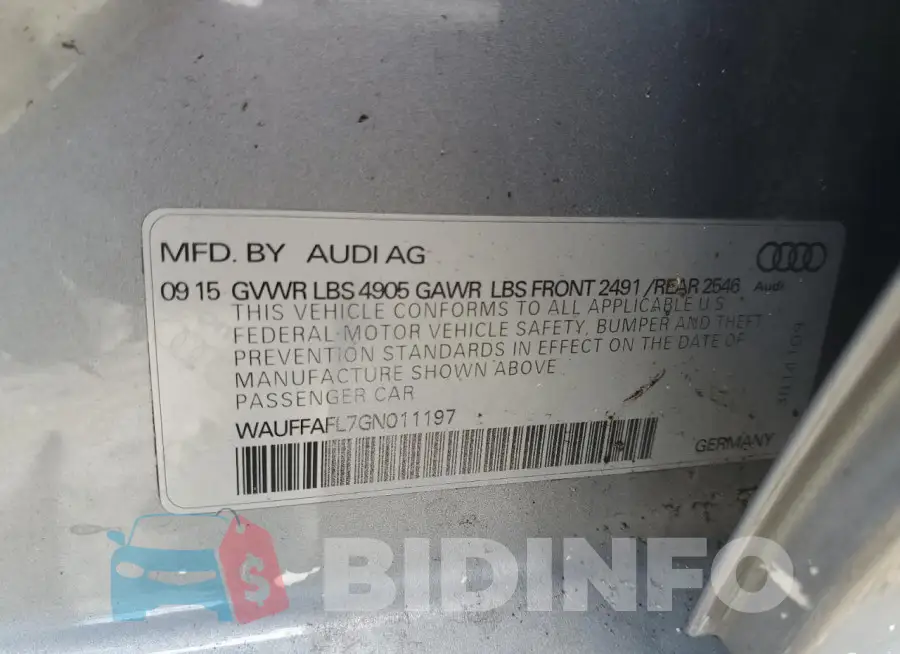 WAUFFAFL7GN011197 Photo# 12