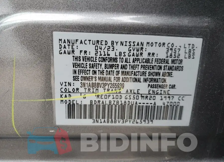 3N1AB8BV3PY265939 Photo# 12