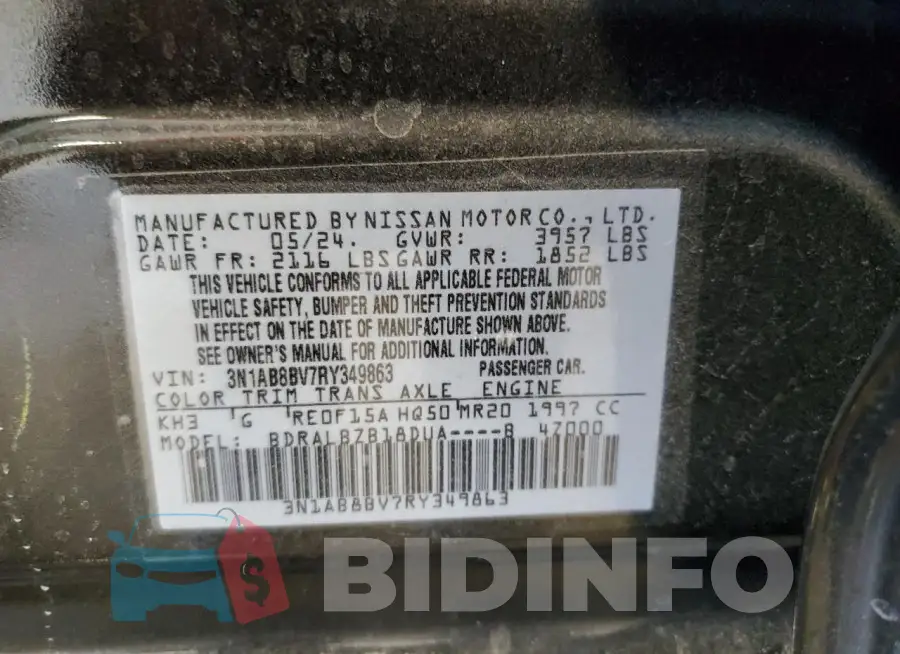 3N1AB8BV7RY349863 Photo# 13