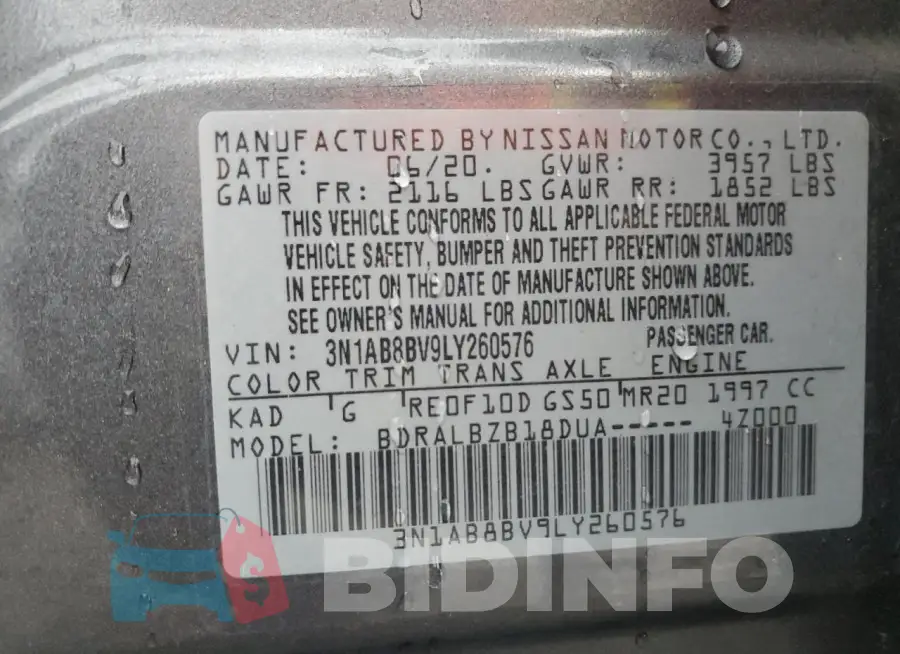 3N1AB8BV9LY260576 Photo# 12