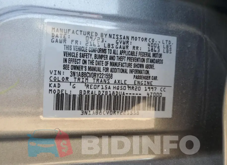 3N1AB8CV0RY221558 Photo# 12