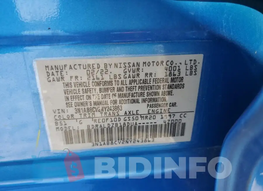 3N1AB8CV2NY243863 Photo# 12