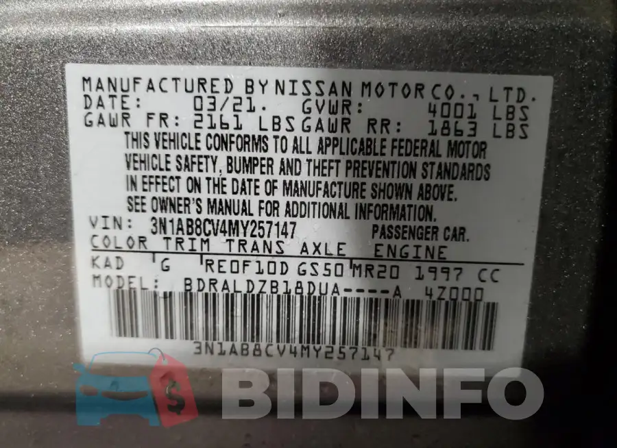 3N1AB8CV4MY257147 Photo# 13