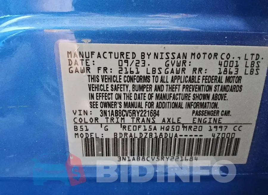 3N1AB8CV5RY221684 Photo# 12