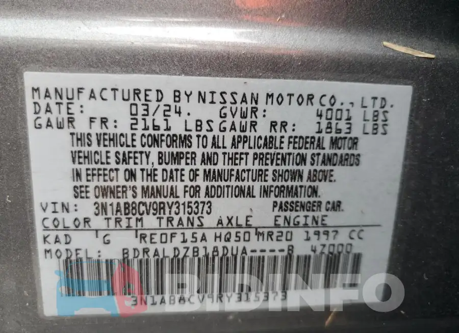 3N1AB8CV9RY315373 Photo# 13
