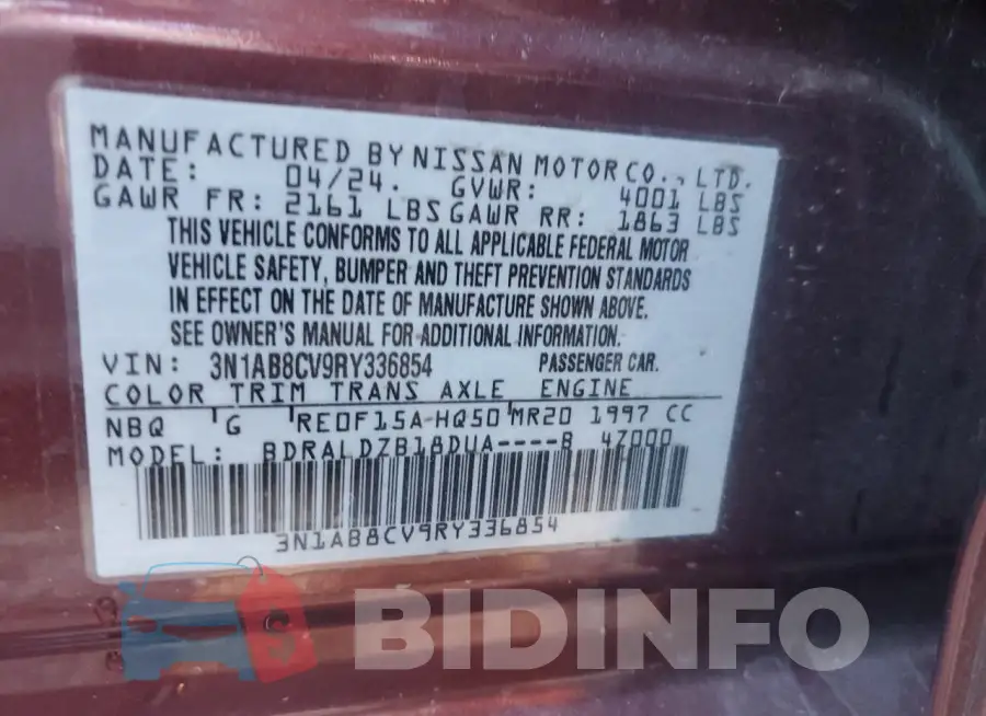 3N1AB8CV9RY336854 Photo# 13