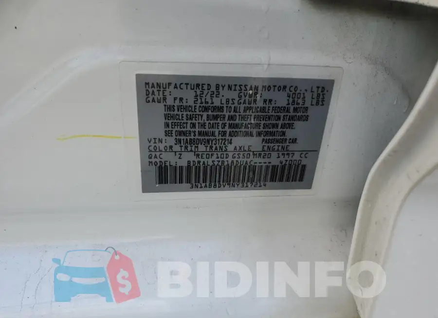 3N1AB8DV9NY317214 Photo# 12
